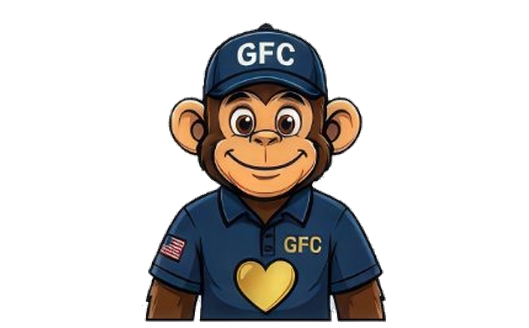 GFC mascot with a gold heart